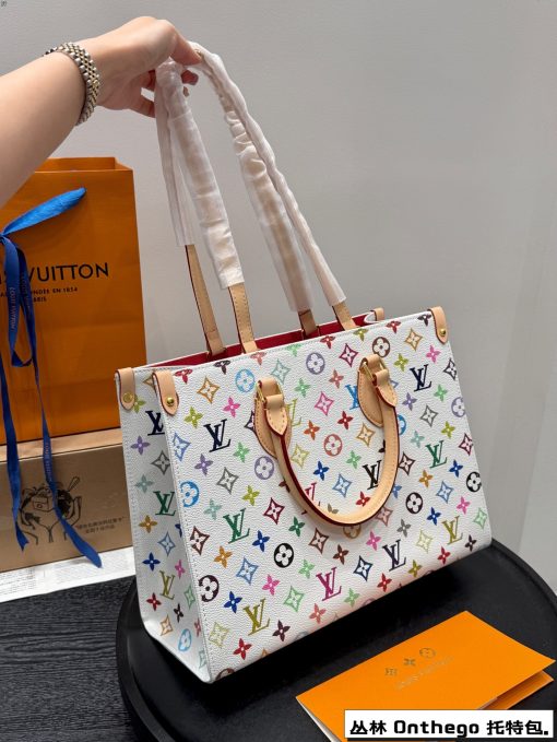 LV Jungle on the Go Black and White Tri Color Tote Tote Bag - Image 3