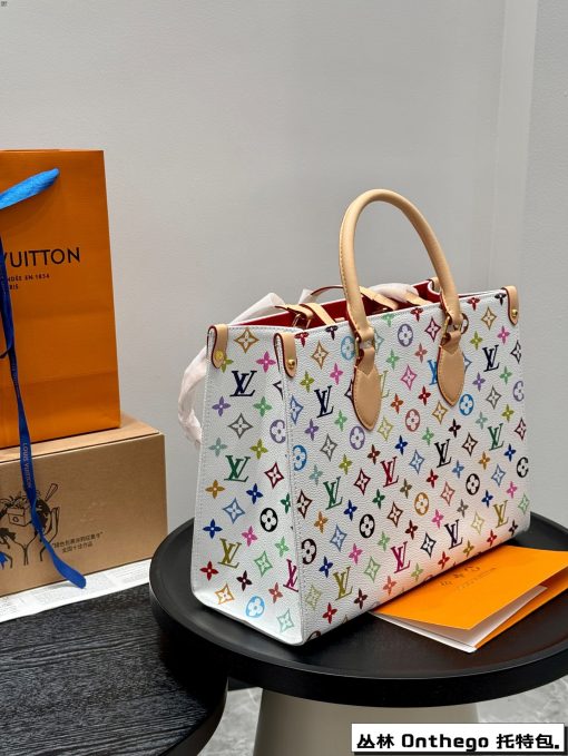 LV Jungle on the Go Black and White Tri Color Tote Tote Bag - Image 4