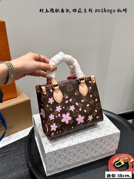 Lv Cherry Blossom Series Tote Bag - Image 7