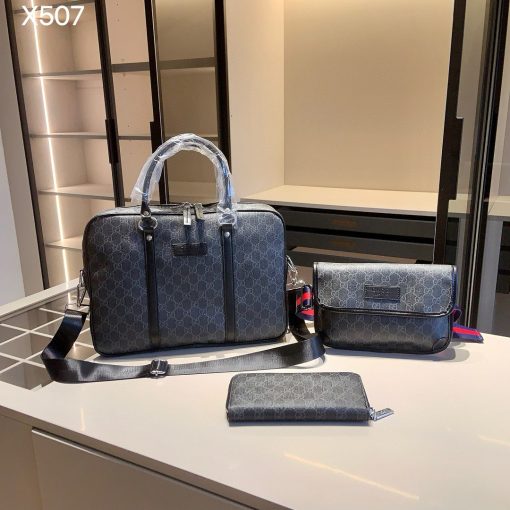 GUCCI briefcase+waist bag+wallet