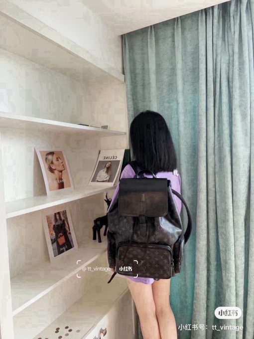LV Trio Black Flower Backpack - Image 3