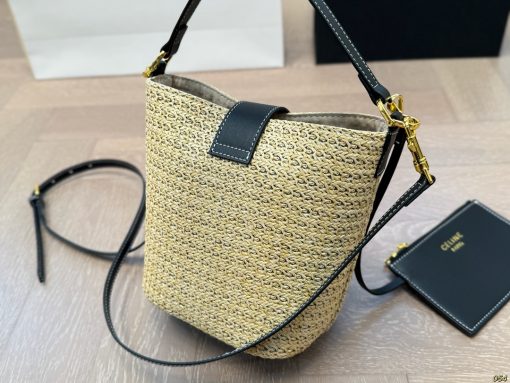 Celine woven Arc de Triomphe vegetable basket bag - Image 9