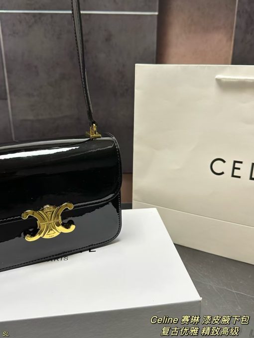Celine Lacquer Underarm Bag - Image 4