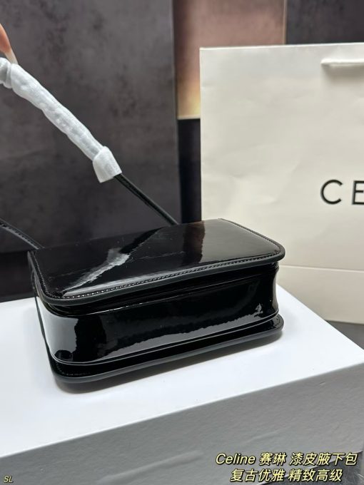 Celine Lacquer Underarm Bag - Image 8
