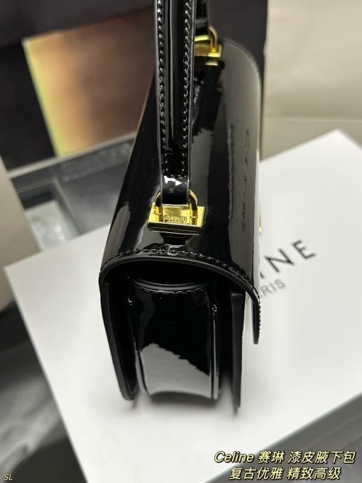 Celine Lacquer Underarm Bag - Image 9