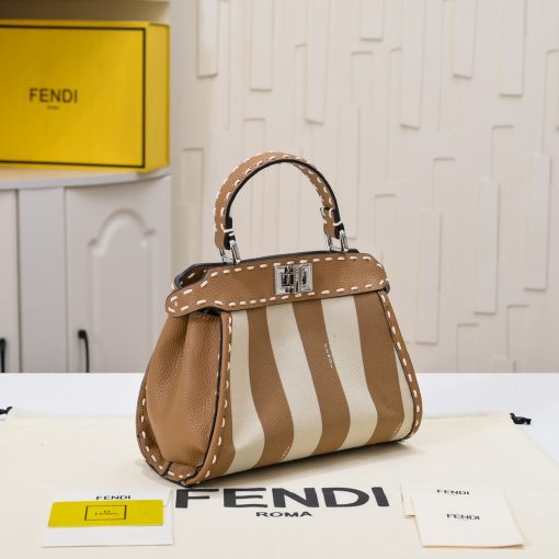 FENDI Striped hand sewn kitten bag