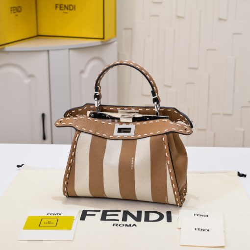 FENDI Striped hand sewn kitten bag - Image 4