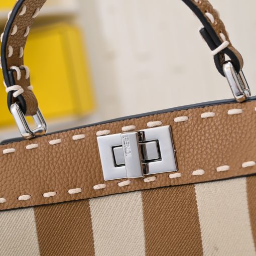 FENDI Striped hand sewn kitten bag - Image 7