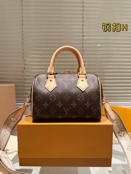 LV Embroidered Shoulder Strap Pillow Bag