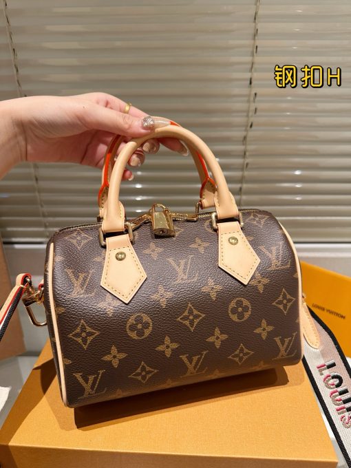 LV Embroidered Shoulder Strap Pillow Bag - Image 4