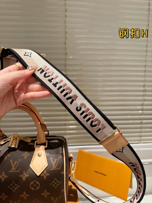 LV Embroidered Shoulder Strap Pillow Bag - Image 6