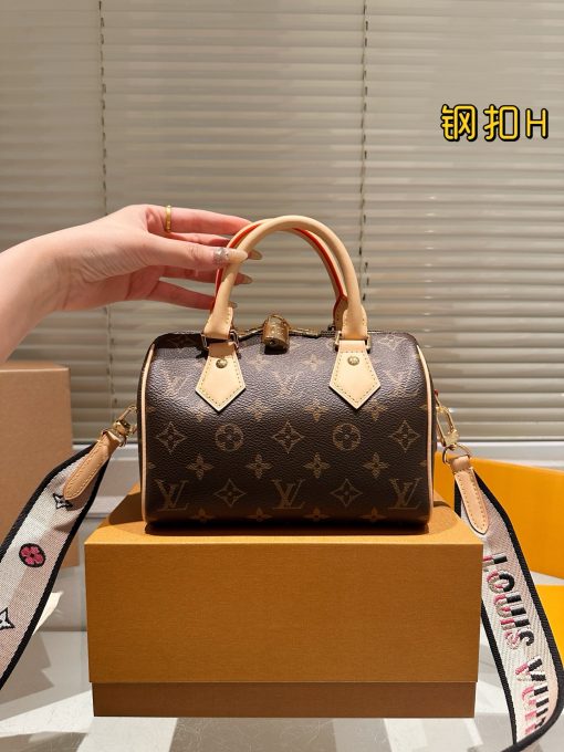 LV Embroidered Shoulder Strap Pillow Bag - Image 7
