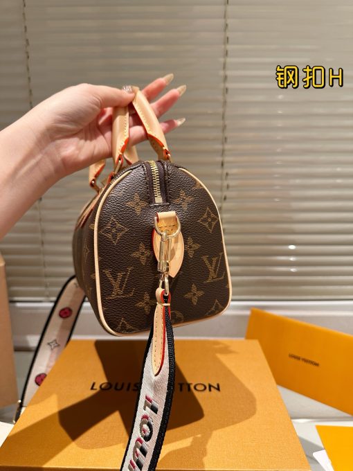 LV Embroidered Shoulder Strap Pillow Bag - Image 8