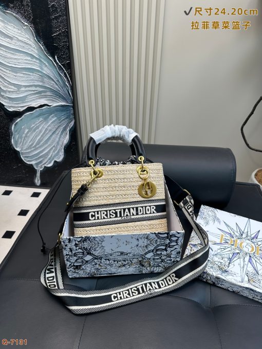 Dior woven tote bag