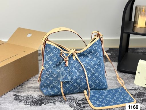|V denim crossbody, shoulder bag
